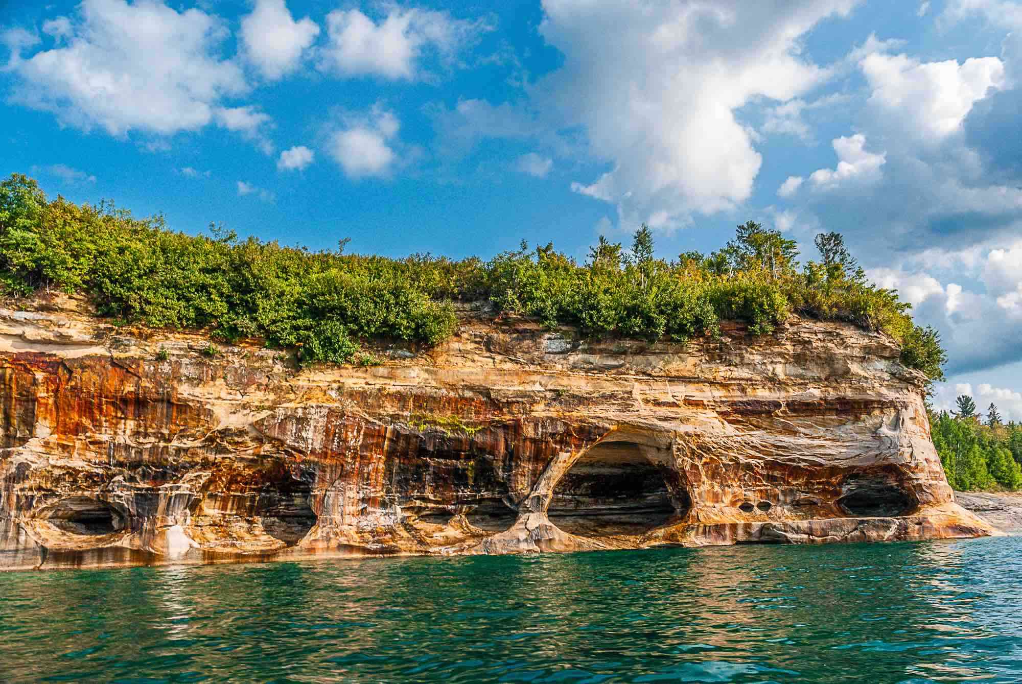 Sandstone Cliffs of Pictured Rocks. PC: Tim Trombley<