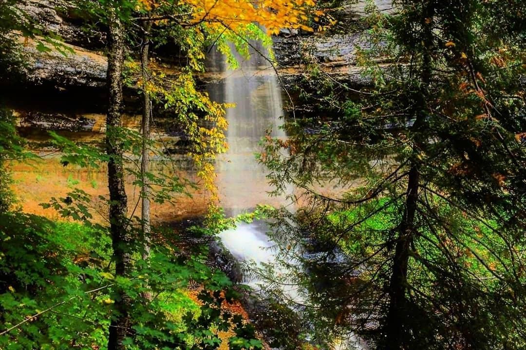 Munising Falls, one of the best waterfalls near Munising, MI