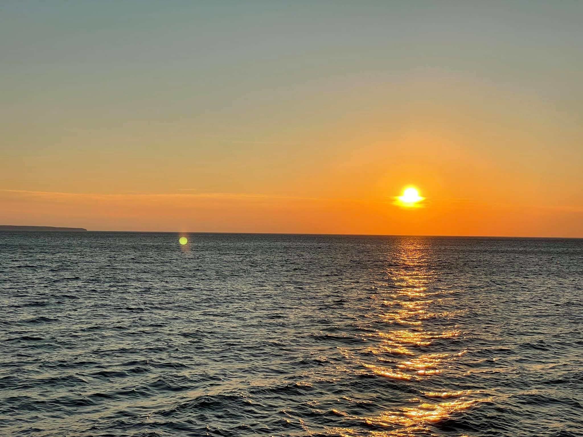 A sunset on the lake.