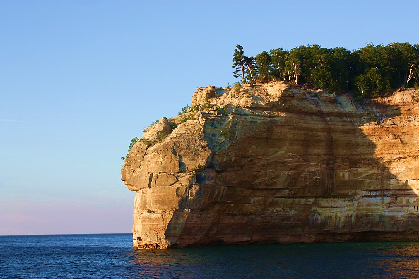 Indian Head Rock, a formation in the Pictured Rocks.