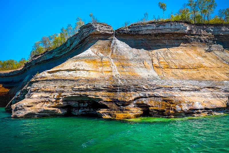 Bridalveil Falls in Pictured Rocks National Lakeshore. Photo courtesy of MI Playground.