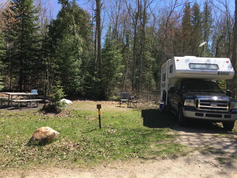 One of the Pictured Rocks camping sites at Hurricane River Campground