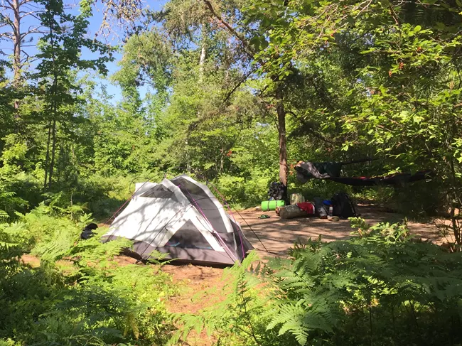 One of the backcountry Pictured Rocks camping sites