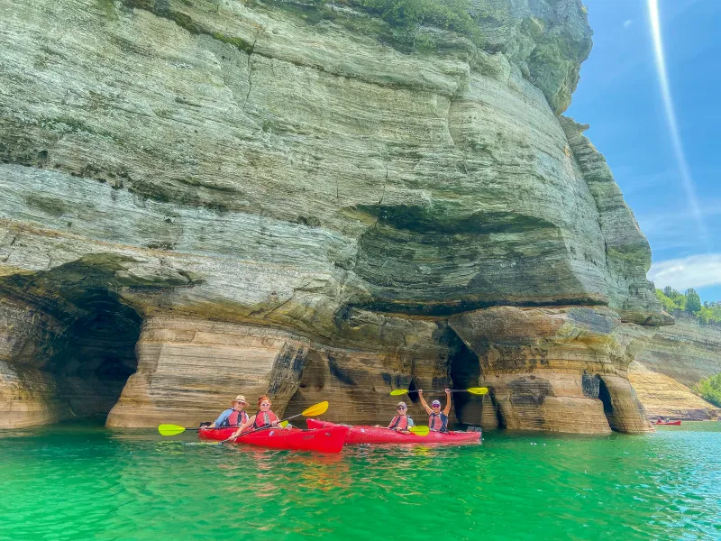 Exploring at Close Range Pictured Rocks Kayaking