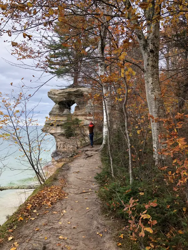 Hiking on the Chapel Loop trail.