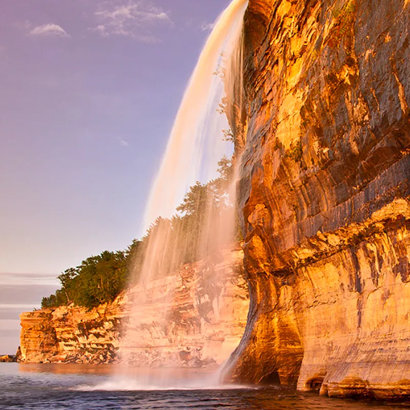 Pictured Rocks Cruises' Sunset Spray Falls Cruise